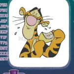 Winnie the Pooh Tigger Squeezing Sour Lemon Cartoon Embroidery Designs - Instant Download