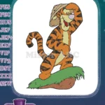Winnie the Pooh's Tigger in hat waving embroidery designs - Instant Download
