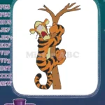 Scared Tigger Climbing Tree Branch Winnie the Pooh Embroidery Designs - Instant Download