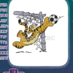 Winnie the Pooh Tigger kicking soccer ball into goal embroidery designs - Instant Download