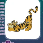 Happy Tigger from Winnie the Pooh stretching pose embroidery designs - Instant Download