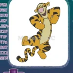 Happy Tigger Bouncing Cartoon Character Embroidery Designs - Instant Download