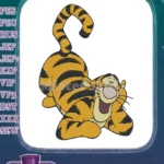 Tigger Stretching Happy Pose Cartoon Embroidery Designs - Instant Download