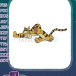 Excited Tigger playing football embroidery designs for kids - Instant Download