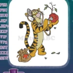 Tigger the playful doctor gardener watering plant embroidery designs - Instant Download