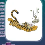 Winnie the Pooh Tigger pouncing playful bird nest embroidery designs - Instant Download