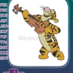 Tigger playing violin Winnie the Pooh character embroidery designs - Instant Download