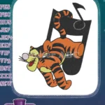 Tigger singing musical note cartoon embroidery designs for kids - Instant Download
