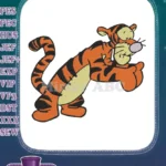 Bouncing Tigger Winnie Pooh Character Orange Black Stripes Embroidery Designs - Instant Download