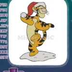 Tigger Christmas Santa Hat Festive Bouncy Embroidery Designs - Instant Download