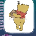 Winnie the Pooh with Honey Pot and Bee embroidery designs - Instant Download