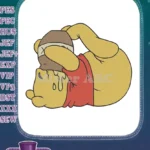 Content Winnie the Pooh with Dripping Honey Pot Embroidery Designs - Instant Download