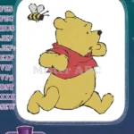 Winnie the Pooh Running with Bee Honey Pot Embroidery Designs - Instant Download