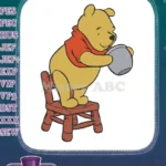 Winnie the Pooh reaching for honey pot classic embroidery designs - Instant Download