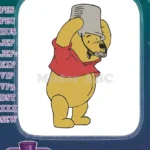 Silly Winnie the Pooh Bear Honey Pot Head Embroidery Designs - Instant Download