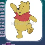 Joyful Winnie the Pooh bear dancing pose embroidery designs - Instant Download