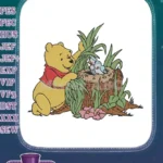 Winnie the Pooh Watching Baby Birds in Nest Embroidery Designs - Instant Download