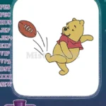 Winnie the Pooh Kicking Football Machine Embroidery Designs - Instant Download