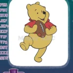 Winnie the Pooh Playing Football Fun Embroidery Designs - Instant Download