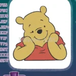 Cute Winnie the Pooh bear smiling face embroidery designs - Instant Download