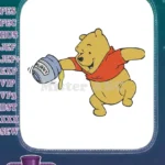 Winnie the Pooh Happy Hunny Pot Dripping Honey Embroidery Designs - Instant Download