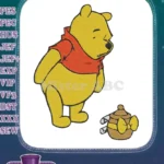 Curious Winnie the Pooh Bear and Honey Pot Embroidery Designs - Instant Download
