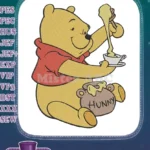 Winnie the Pooh Bear Pouring Honey Pot Embroidery Designs - Instant Download