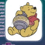 Winnie Pooh Bear with Honey Pot Embroidery Designs - Instant Download