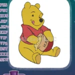 Winnie the Pooh Bear with Honey Pot Embroidery Designs - Instant Download