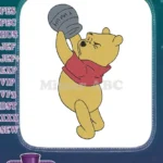 Winnie the Pooh struggling to get honey pot embroidery designs - Instant Download