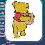 Winnie the Pooh Yellow Bear with Honey Pot Embroidery Designs - Instant Download