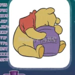 Winnie the Pooh Hugging His Hunny Pot Embroidery Designs - Instant Download