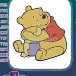 Winnie the Pooh hugging honey pot classic embroidery designs - Instant Download