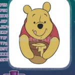Winnie the Pooh holding honey pot embroidery designs - Instant Download