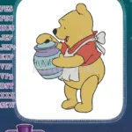 Winnie the Pooh Holding Hunny Pot Classic Cartoon embroidery designs - Instant Download