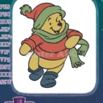 Winnie Pooh Happy Winter Wonderland Embroidery Designs Hat Scarf Boots - Instant Download