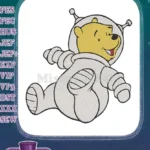 Winnie the Pooh Astronaut Space Bear Embroidery Designs - Instant Download