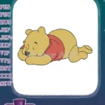 Classic Winnie the Pooh napping yellow bear embroidery designs - Instant Download