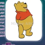 Happy Winnie the Pooh Cartoon Bear Red Shirt Embroidery Designs - Instant Download