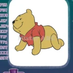 Winnie the Pooh Happy Crawling Bear Embroidery Designs - Instant Download
