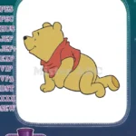 Happy Winnie the Pooh Bear Crawling Pose Embroidery Designs - Instant Download