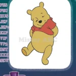 Happy Winnie the Pooh bear sitting cheerful embroidery designs - Instant Download