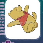 Happy Winnie the Pooh Bear Relaxed Pose Embroidery Designs - Instant Download