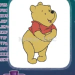 Happy Winnie the Pooh bear character embroidery designs - Instant Download