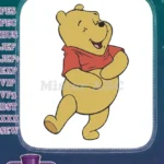 Cute Winnie the Pooh character joyful dancing embroidery designs - Instant Download