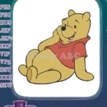 Winnie the Pooh relaxed smiling yellow bear embroidery designs - Instant Download