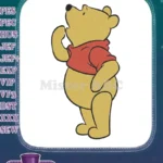 Winnie the Pooh Yellow Bear Red Shirt Looking Up Embroidery Designs - Instant Download