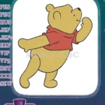 Classic Winnie the Pooh Bear walking pose embroidery designs - Instant Download