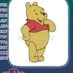 Classic Winnie the Pooh yellow bear red shirt embroidery designs - Instant Download