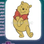 Winnie the Pooh happy smiling bear character embroidery designs - Instant Download